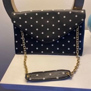 Black and white polka dot JCrew purse